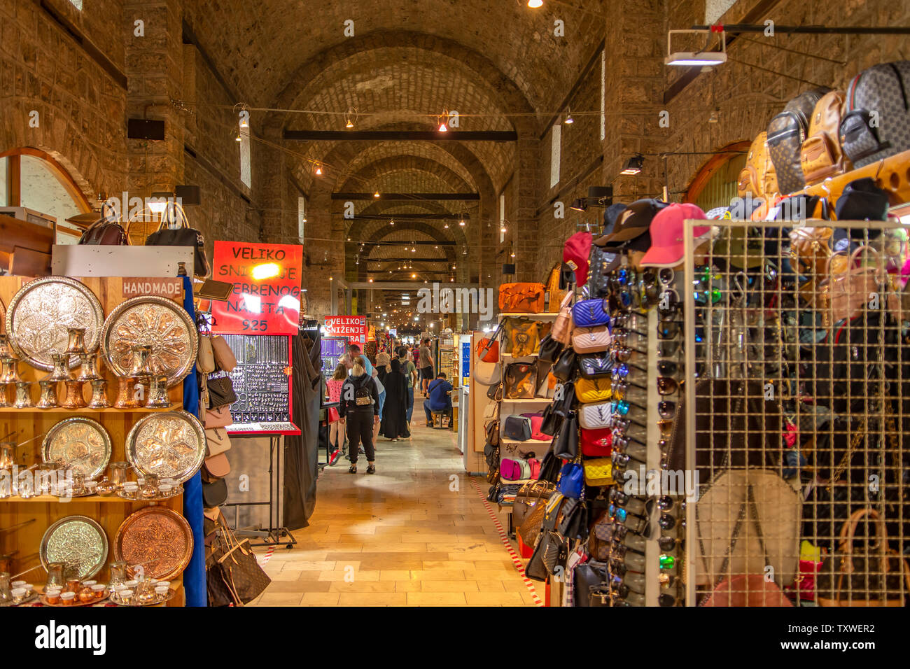 Gazi Husrev Bey's Bazaar, Sarajevo, Bosnia ed Erzegovina Foto Stock