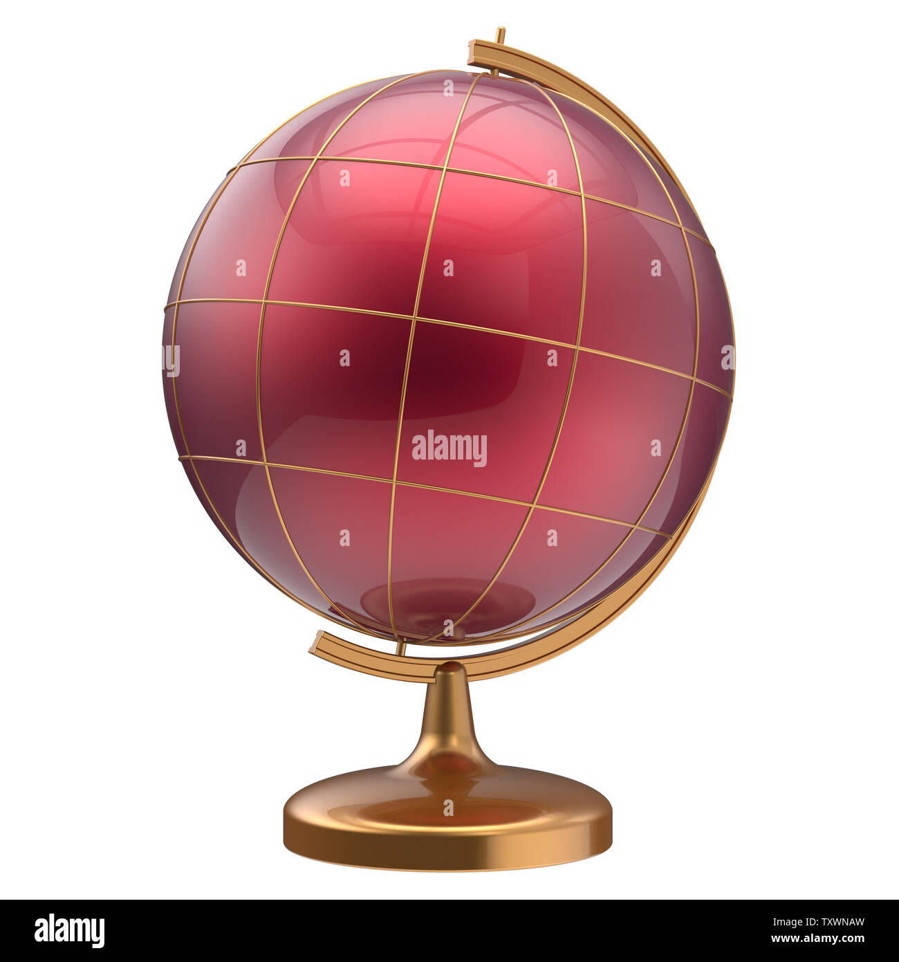 Globo blank pianeta rosso Mars Global geografia scuola studiando la  cartografia del mondo dell'istruzione icona di simbolo. 3D render isolati  su sfondo bianco Foto stock - Alamy