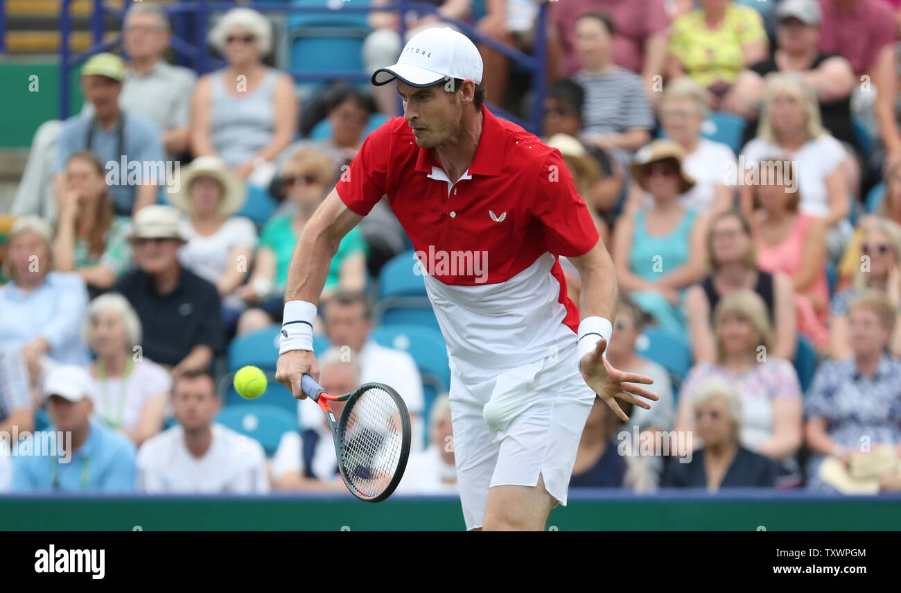 La Gran Bretagna di Andy Murray in azione con il compagno di squadra Marcelo Melo contro Juan Sebastian cavo e Robert Farah durante il giorno tre della natura internazionale della valle in Devonshire Park, Eastbourne. Foto Stock