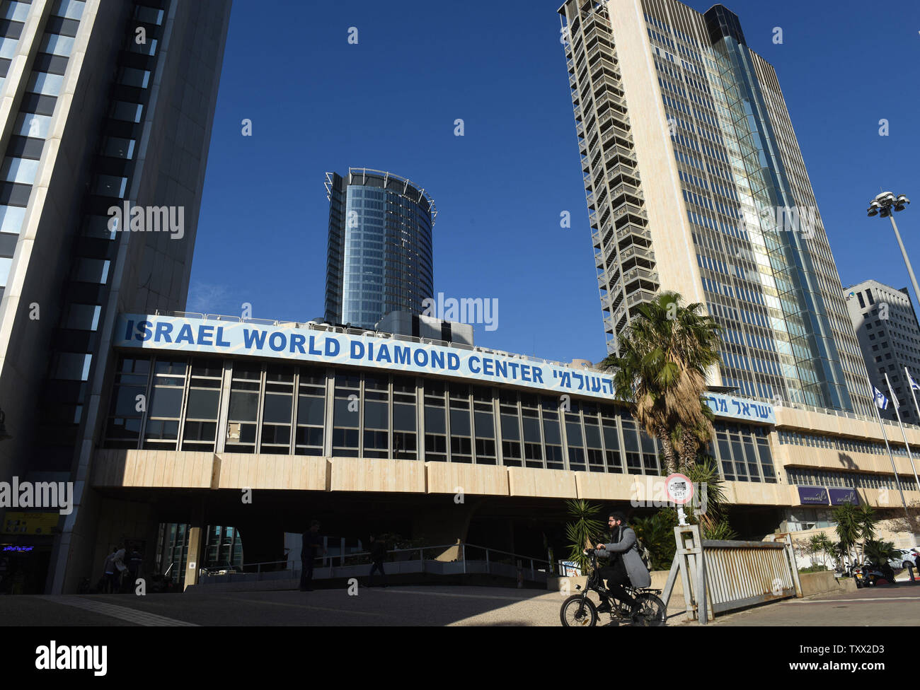 Una vista esterna dell'Israele Diamond Center hosting di Israele  International Diamond settimana a Ramat Gan, vicino a Tel Aviv, Israele, 29  gennaio 2019. La tre giorni di manifestazione, tenutasi a Israele la