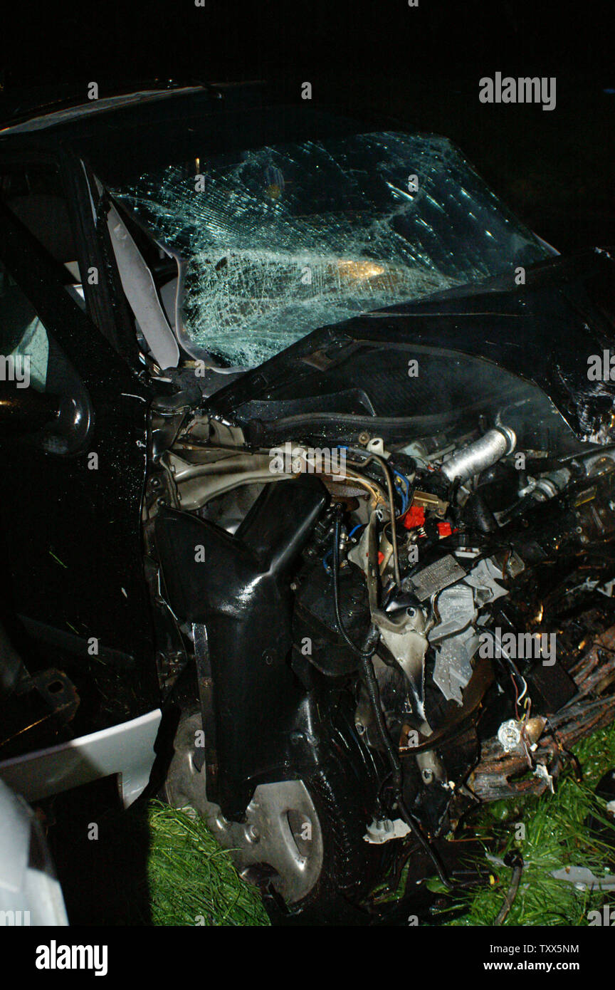 Elevato impatto collisione, car crash Foto Stock