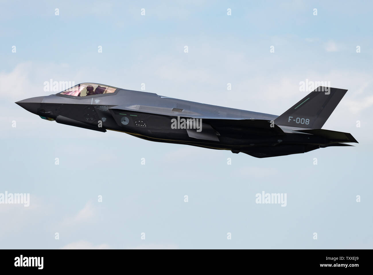 Il Lockheed Martin F-35 Lightning II la quinta generazione di aerei da caccia della Royal Netherlands Air Force al Luchtmachtdagen 2019. Foto Stock