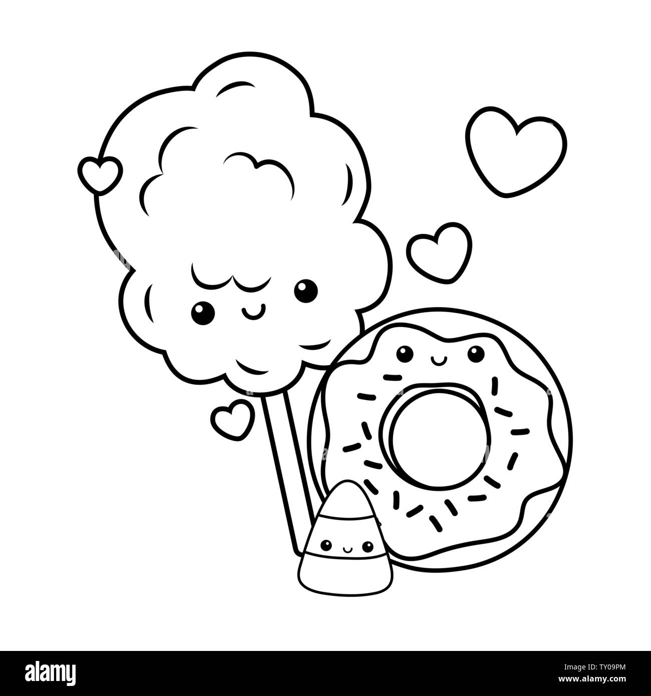 Isolato sweet food design, dessert deliziosi snack di zucchero e gustosi piatti a tema illustrazione vettoriale Illustrazione Vettoriale