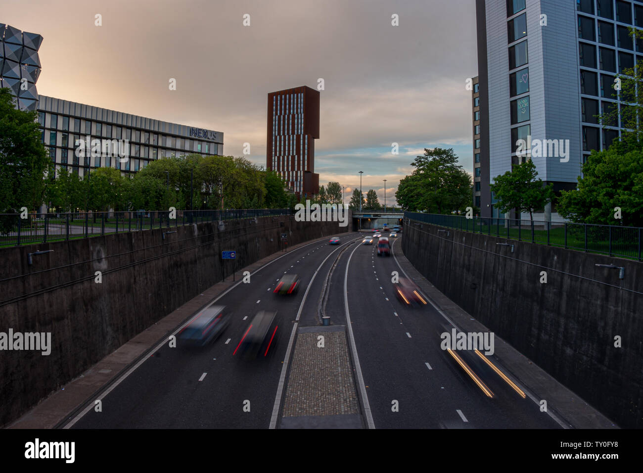 LEEDS, Regno Unito - 2 giugno 2019: Paesaggio intorno alla città di Leeds, una città del West Yorkshire, Inghilterra, Regno Unito Foto Stock