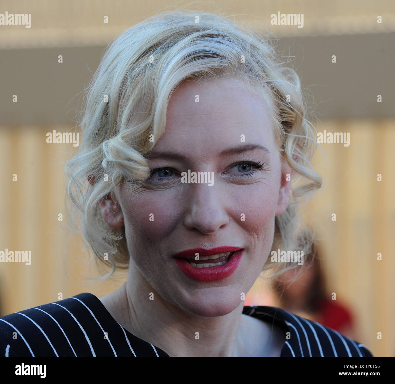 Attrice australiana Cate Blanchett è intervistato in seguito ad una cerimonia di inaugurazione venerandola con il 2,376th della stella sulla Hollywood Walk of Fame a Los Angeles il 5 dicembre 2008. (UPI foto/Jim Ruymen. Foto Stock