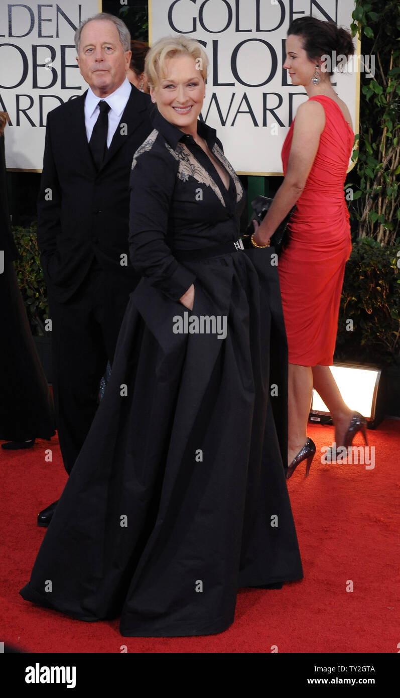 L'attrice Meryl Streep arriva alla sessantanovesima Annuale di Golden Globe Awards di Beverly Hills, la California il 15 gennaio 2012. UPI/Jim Ruymen Foto Stock
