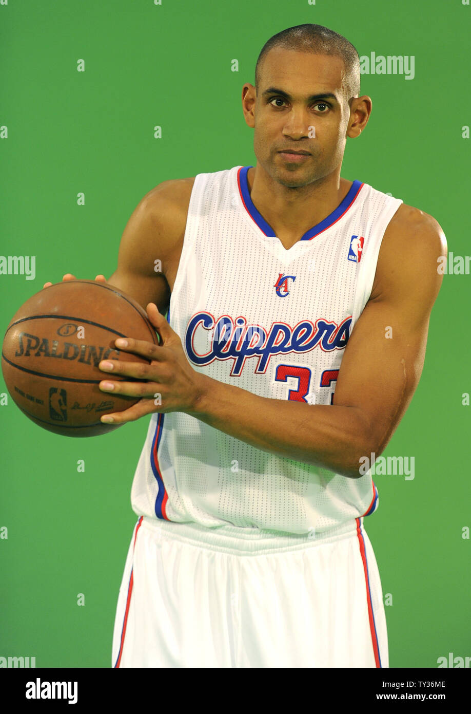 Los Angeles Clippers' Grant Hill pone per le foto a La Clippers Media Day a Los Angeles il 28 settembre 2012. UPI/Lori Shepler Foto Stock