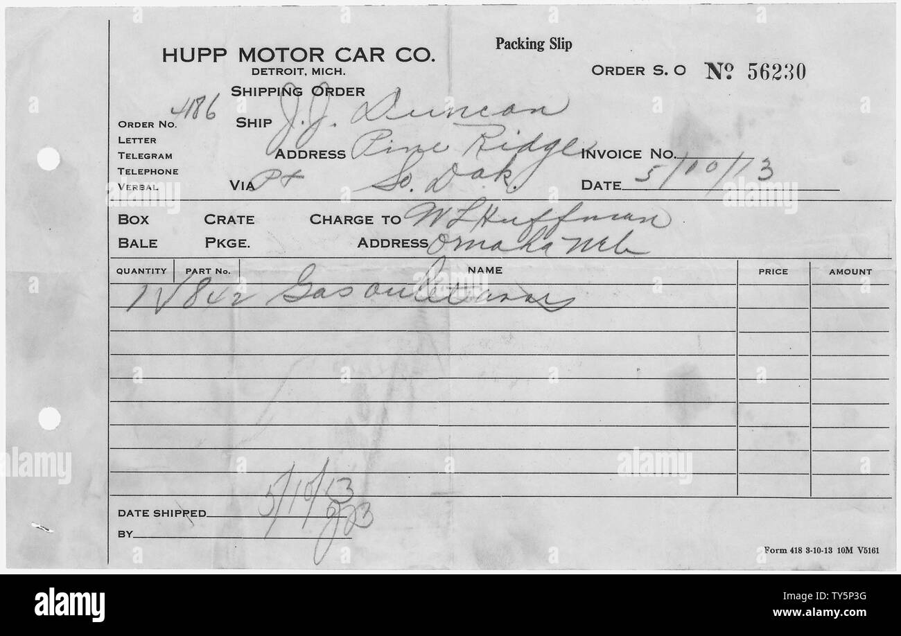 Hupp Motor Car Company di Detroit, Michigan, J.J. Duncan. Foto Stock