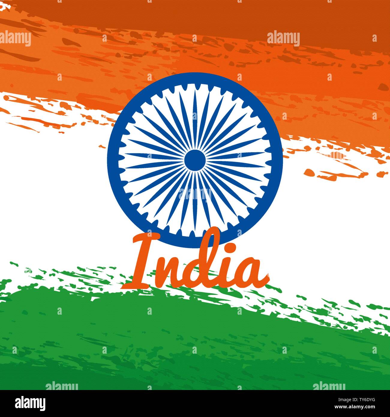 India emblema con bandiera nazionale poster Illustrazione Vettoriale
