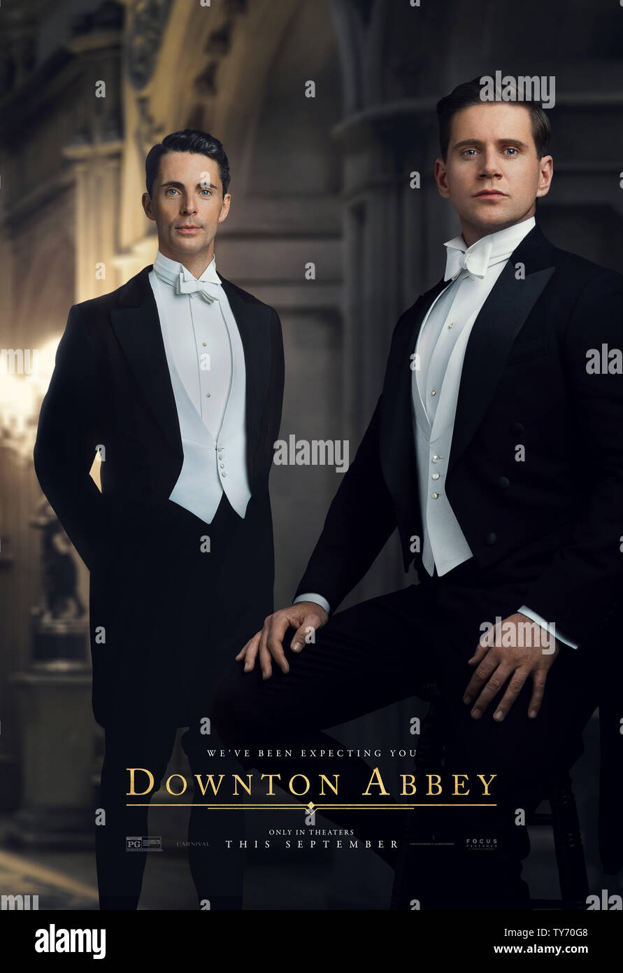 Data di rilascio: Settembre 20, 2019 Titolo: Cavendish Abbey STUDIO: Focus Features direttore: Michael Engler trama: adattato dalla serie televisive di successo Cavendish abbazia che racconta la storia della famiglia Crawley, un ricco proprietario di una grande tenuta di campagna inglese nei primi anni del XX secolo. STARRING: Matthew Goode come Henry Talbot, ALLEN LEECH come Tom Branson. (Credito Immagine: © Focus Features/Entertainment Immagini) Foto Stock