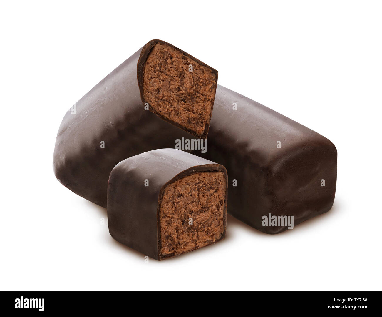 Vetri di ricotta isolato su sfondo bianco con tracciato di ritaglio Foto Stock