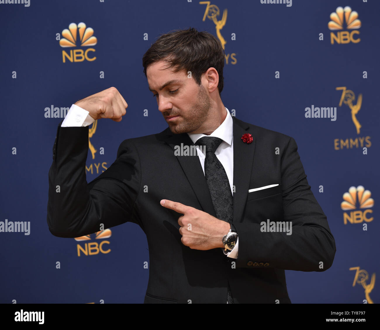 Il comico Jeff colorante assiste il settantesimo annuale di Primetime Emmy Award presso il Teatro di Microsoft nel centro di Los Angeles il 17 settembre 2018. Foto di Christine masticare/UPI Foto Stock