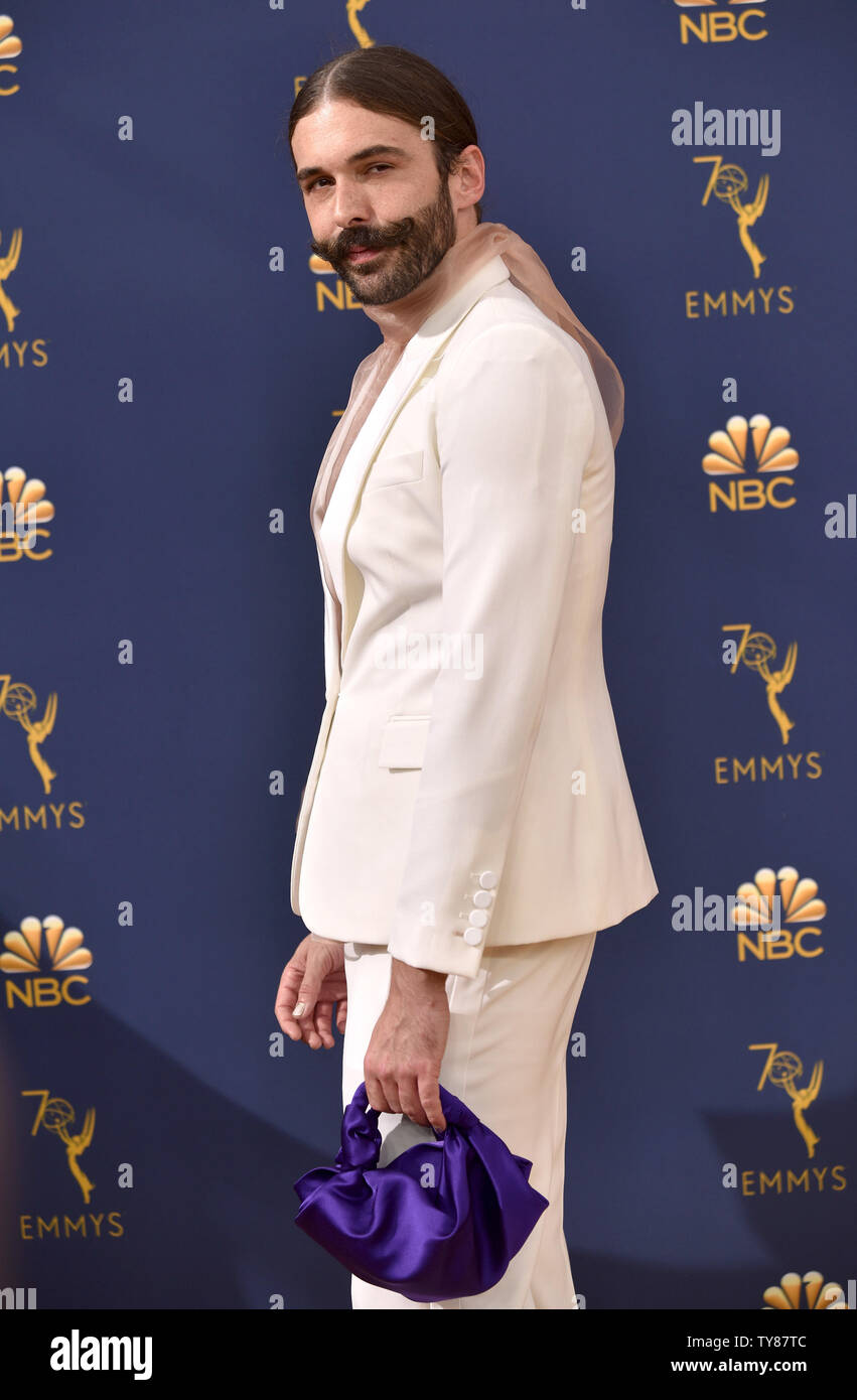 Parrucchiere Jonathan Van Ness assiste il settantesimo annuale di Primetime Emmy Award presso il Teatro di Microsoft nel centro di Los Angeles il 17 settembre 2018. Foto di Christine masticare/UPI Foto Stock