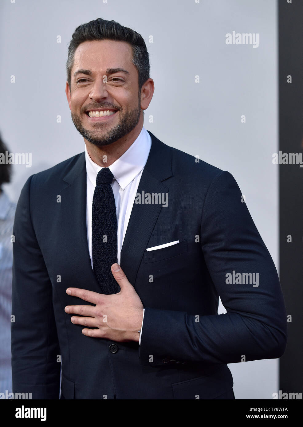 Zachary Levi assiste la premiere mondiale di 'Shazam!" presso la leva TCL Chinese Theatre di Los Angeles, la California il 28 marzo 2019. Foto di Chris Chew/UPI Foto Stock