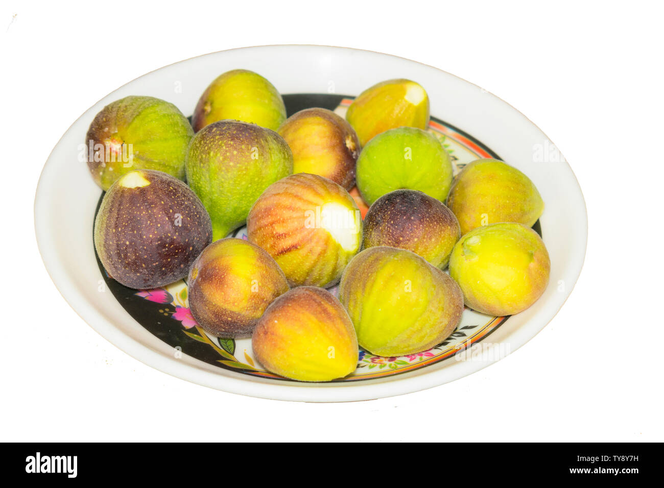 Chiudere di nuovo la fig frutto isolato con sfondo bianco,tracciato di ritaglio Foto Stock