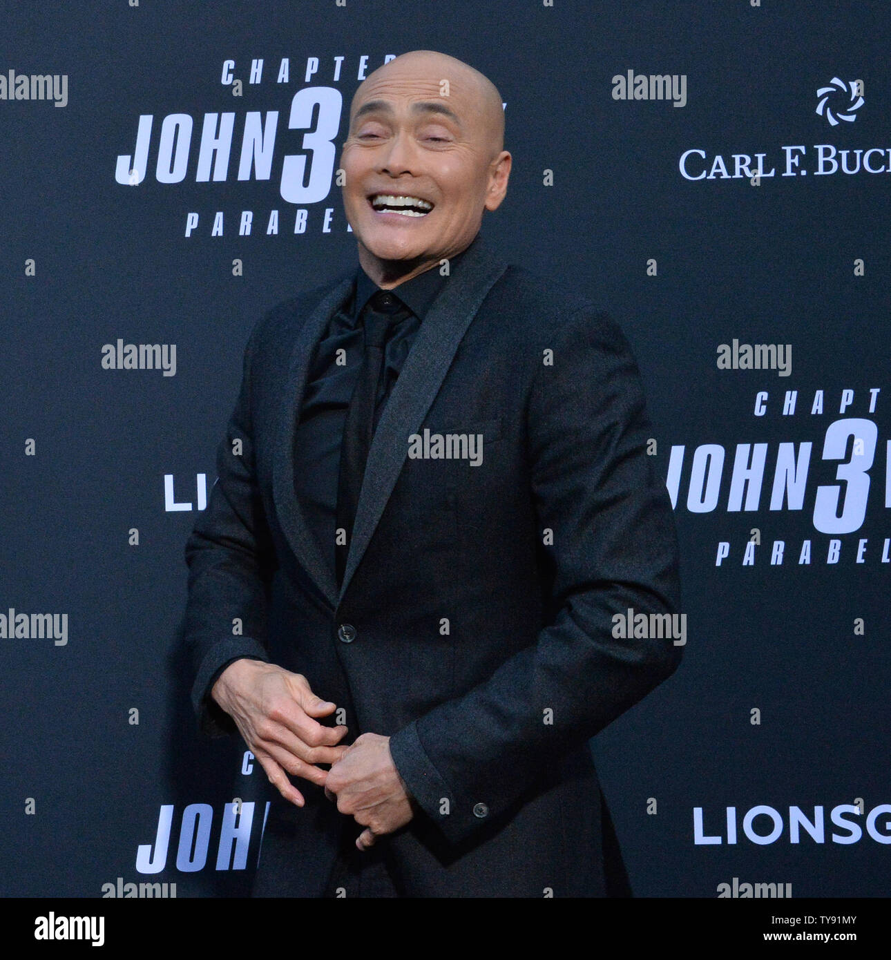 Membro del cast Mark Dacascos assiste la speciale proiezione del film thriller 'John stoppino: Capitolo 3 - Parabellum' a TCL teatro cinese nella sezione di Hollywood di Los Angeles il 15 maggio 2019. Il film racconta la storia di super-assassino Giovanni lo stoppino che è in esecuzione dopo l'uccisione di un membro della International assassin's guild e con un $14 milioni di cartellino del prezzo sulla sua testa - egli è il bersaglio di colpire ovunque uomini e donne. Foto di Jim Ruymen/UPI Foto Stock