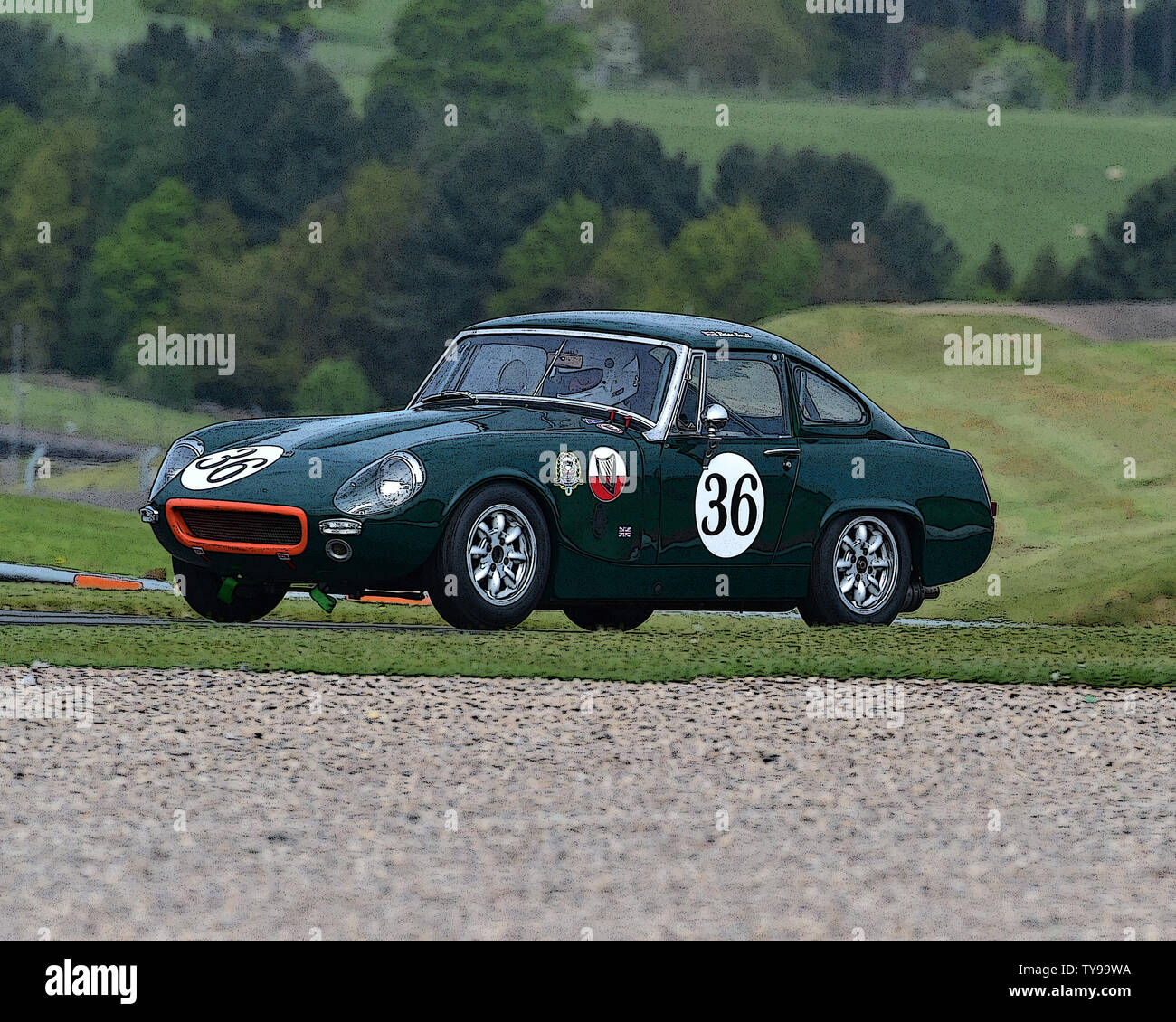 Brian piccolo, Ashley MG GT, HRDC tutte le stelle, Pre-66, auto sportive, vetture GT, Touring Cars, Donington storica festa, maggio 2019, motor racing, motor spor Foto Stock