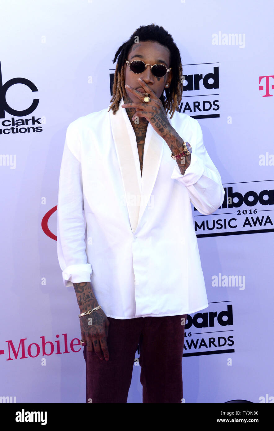Il cantante Wiz Khalifa assiste l annuale Billboard Music Awards tenutosi a T-Mobile Arena di Las Vegas, Nevada, il 22 maggio 2016. Foto di Jim Ruymen/UPI Foto Stock