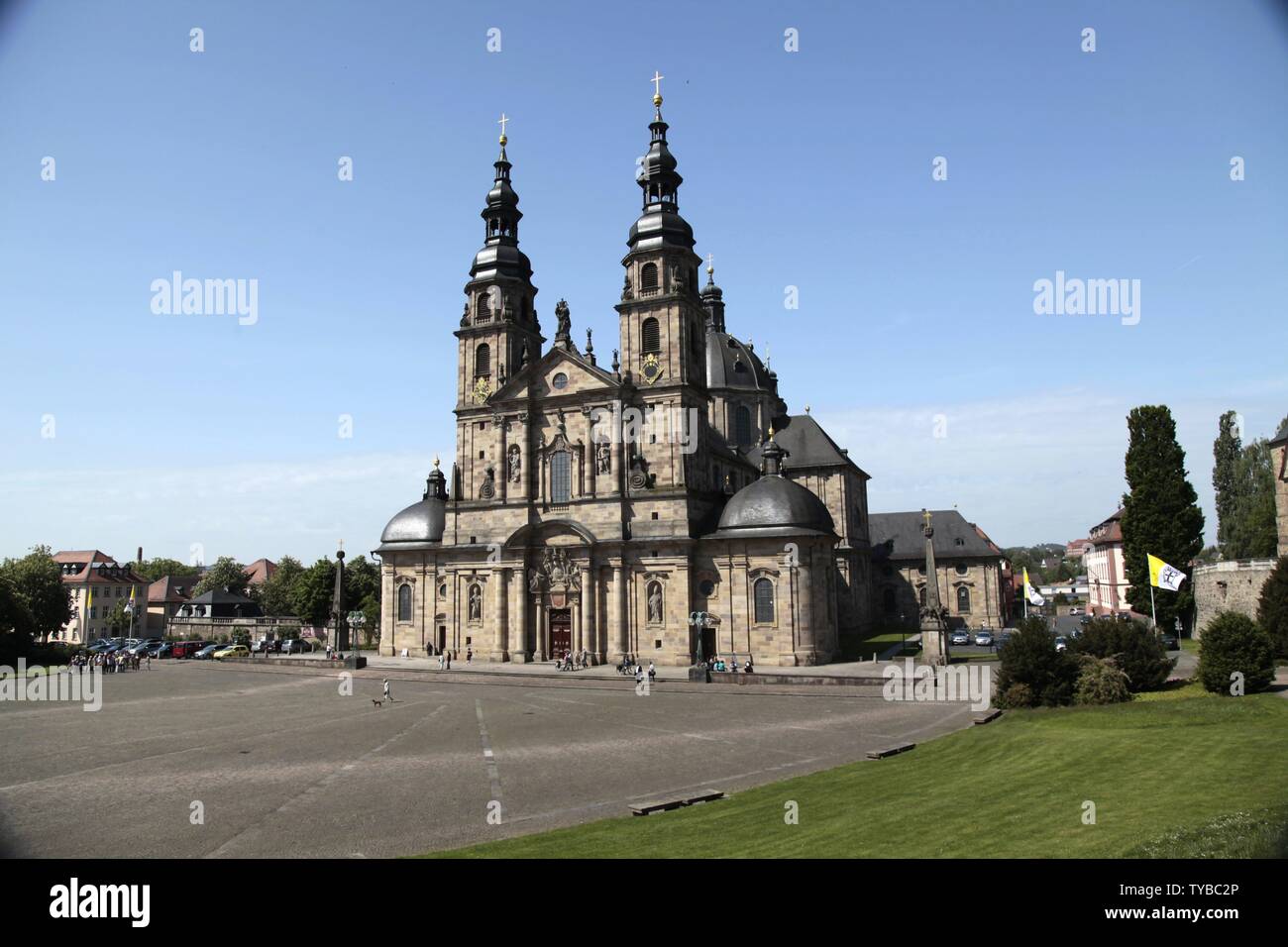 Il Fulda Cattedrale di San Salvator a Fulda. Egli è la chiesa della diocesi di Fulda e il Santo Sepolcro di San Bonifacio. Esso costituisce il barocco Fuldaer trimestre ed è il punto di riferimento della città di Fulda. Fulda, Hesse, Germania, EuropaDate: Maggio 20, 2012 | Utilizzo di tutto il mondo Foto Stock