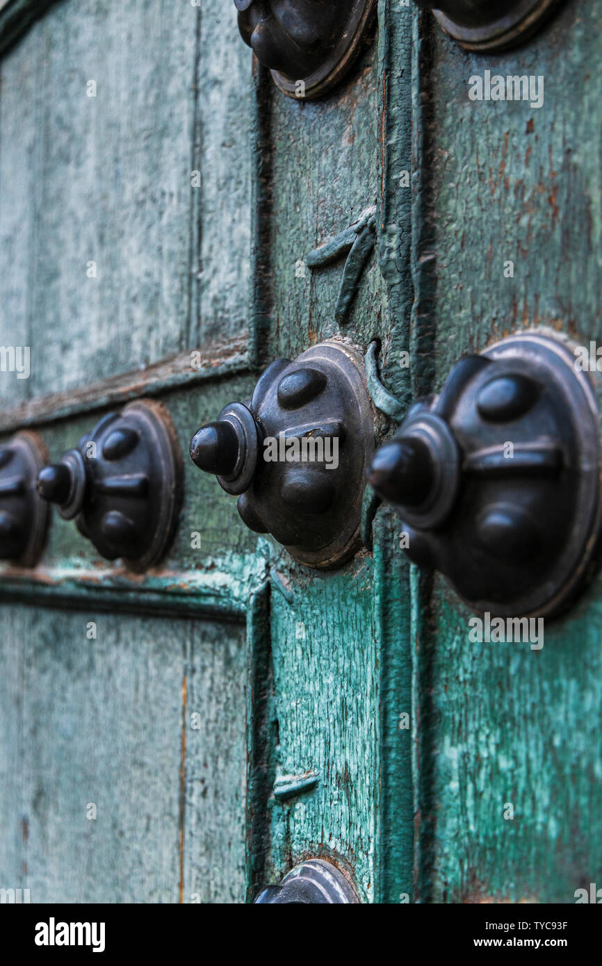 Porta di ingresso per la Catedral in Plaza de Armas in Cusco, Perù, Sud America Foto Stock