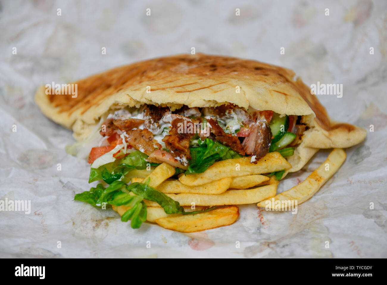 Il greco pane pita Foto Stock