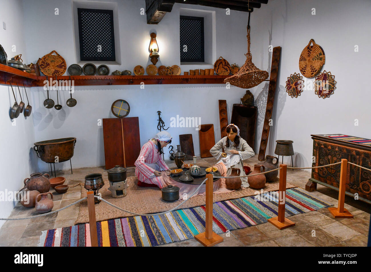 Cucina, casa di Dervish Pasha, Nikosia, la parte settentrionale di Cipro Foto Stock