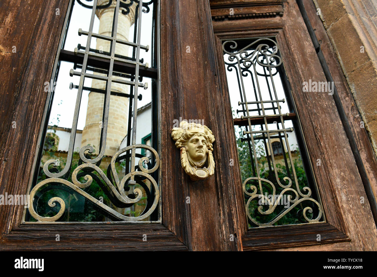 Haustuer Altstadt, Nikosia, Tuerkische Republik Nordzypern Foto Stock