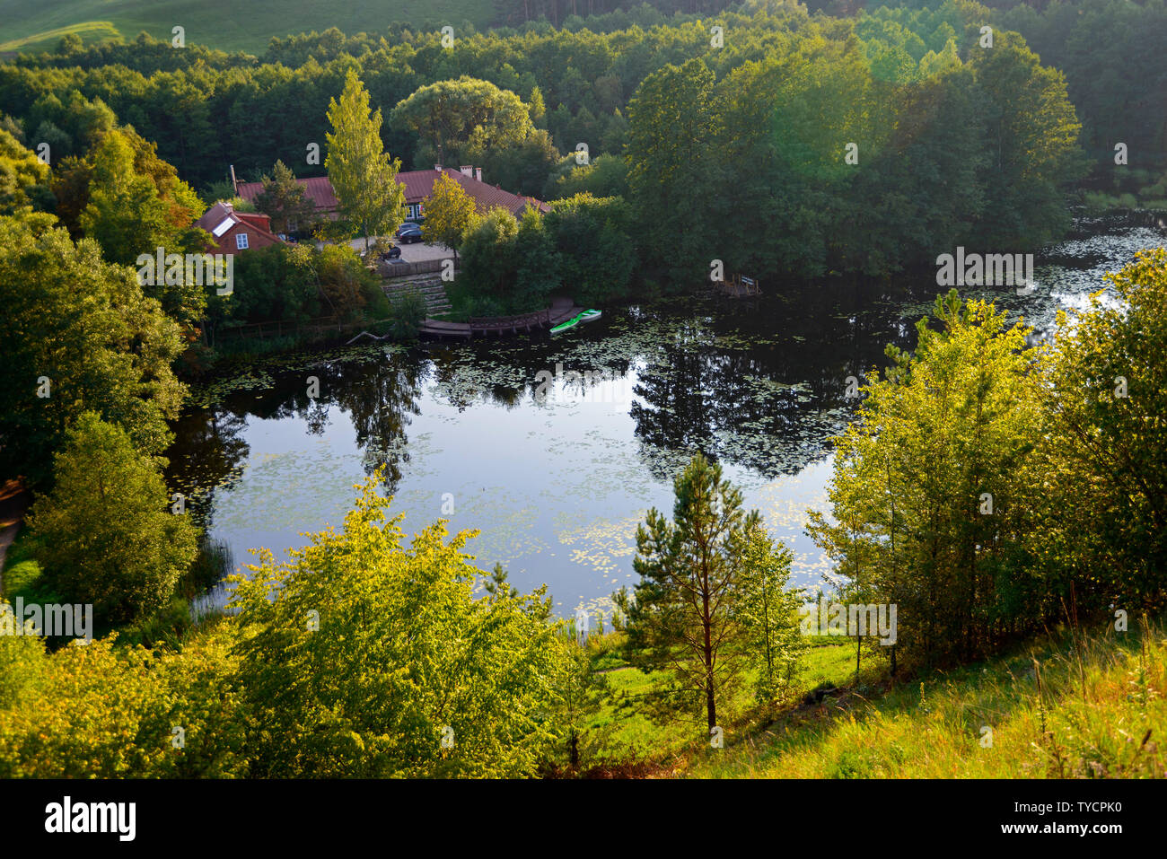 Lago vicino Rutka, Suwalki landscape park, Podlasie, Polonia Foto Stock