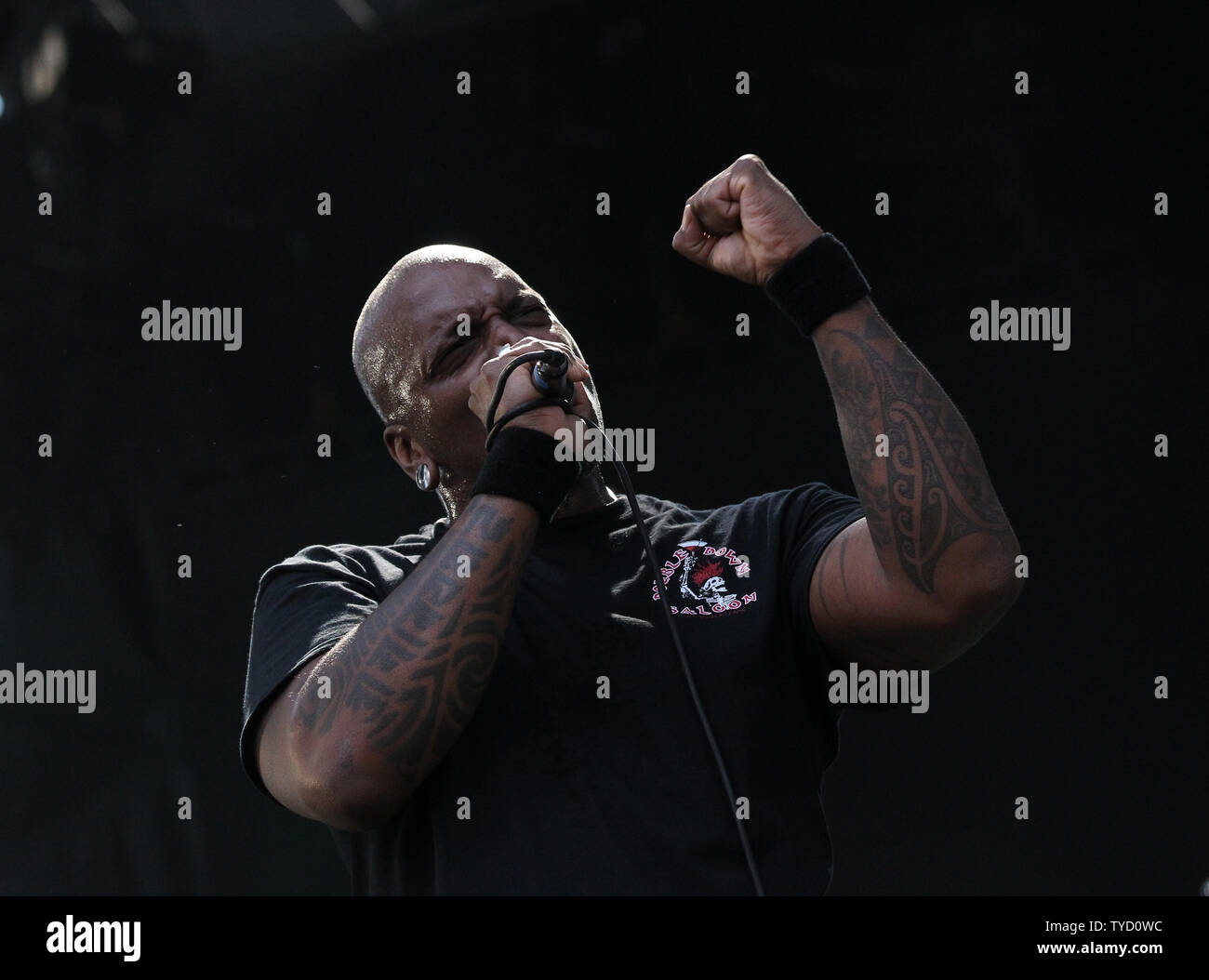 Il brasiliano heavy metal band Sepultura esegue durante la trentesima bi-annuale di Rock in Rio Festival di musica a MGM Grand a Las Vegas, Nevada, il 9 maggio 2015. Foto di James Atoa/UPI Foto Stock