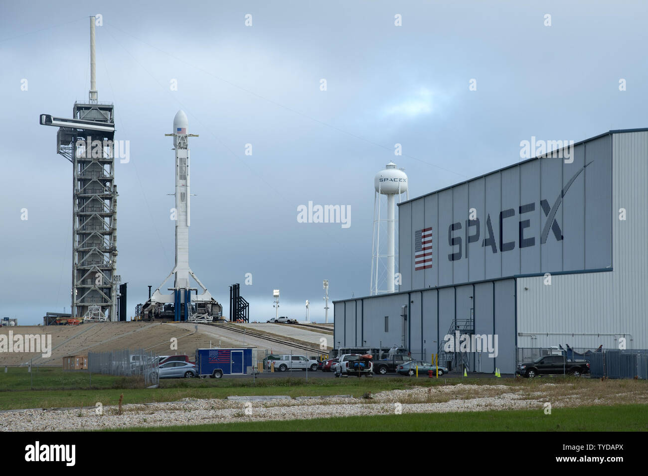 Elon Musk "paceX' è una delle società aerospaziali nella Florida Centrale il rafforzamento dell'economia lungo quello che la gente del posto chiama il ritmo "costa", in foto fatte Novembre 11, 2018. SpaceX conduce il lancio e il rinnovo della sua dei razzi lanciati dal centro spaziale e di Cape Canaveral. Foto di Joe Marino/UPI Foto Stock