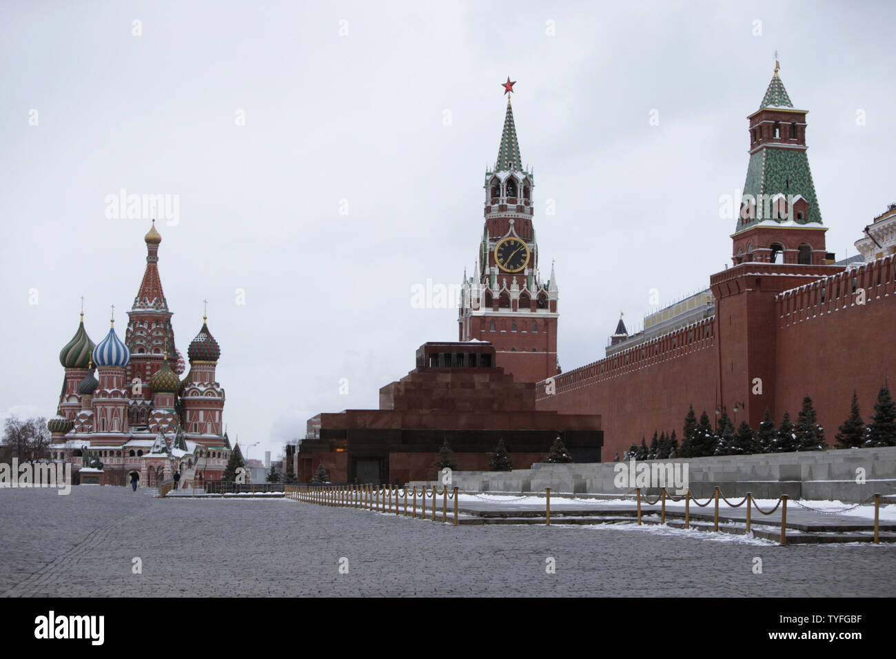 La Piazza Rossa di Mosca è visto alla fine delle elezioni presidenziali giorno il 4 marzo 2012. UPI/Yuri Gripas Foto Stock