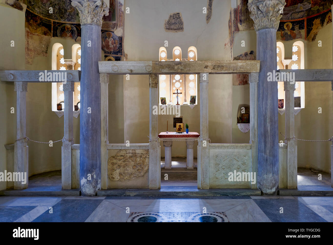Atene Grecia. La piccola vecchia chiesa dei Santi Apostoli presso l'Antica Agora Foto Stock
