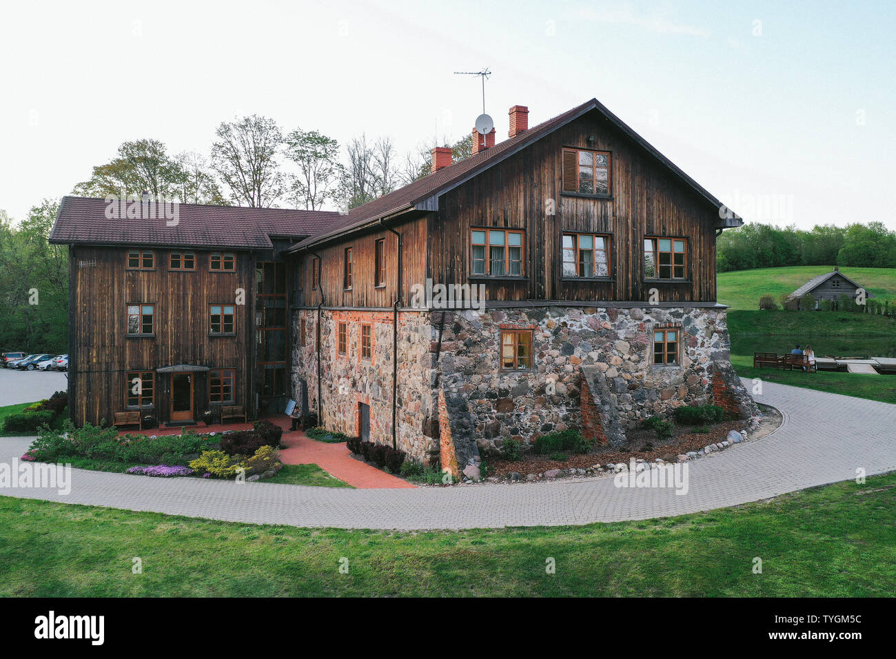Grande casa in riva al lago Foto Stock
