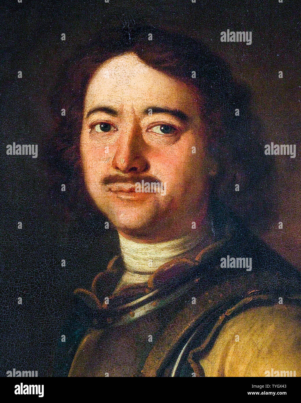 Lo zar Pietro il Grande di Russia, 1672-1725, ritratto dipinto (dettaglio), 1700-1750 Foto Stock