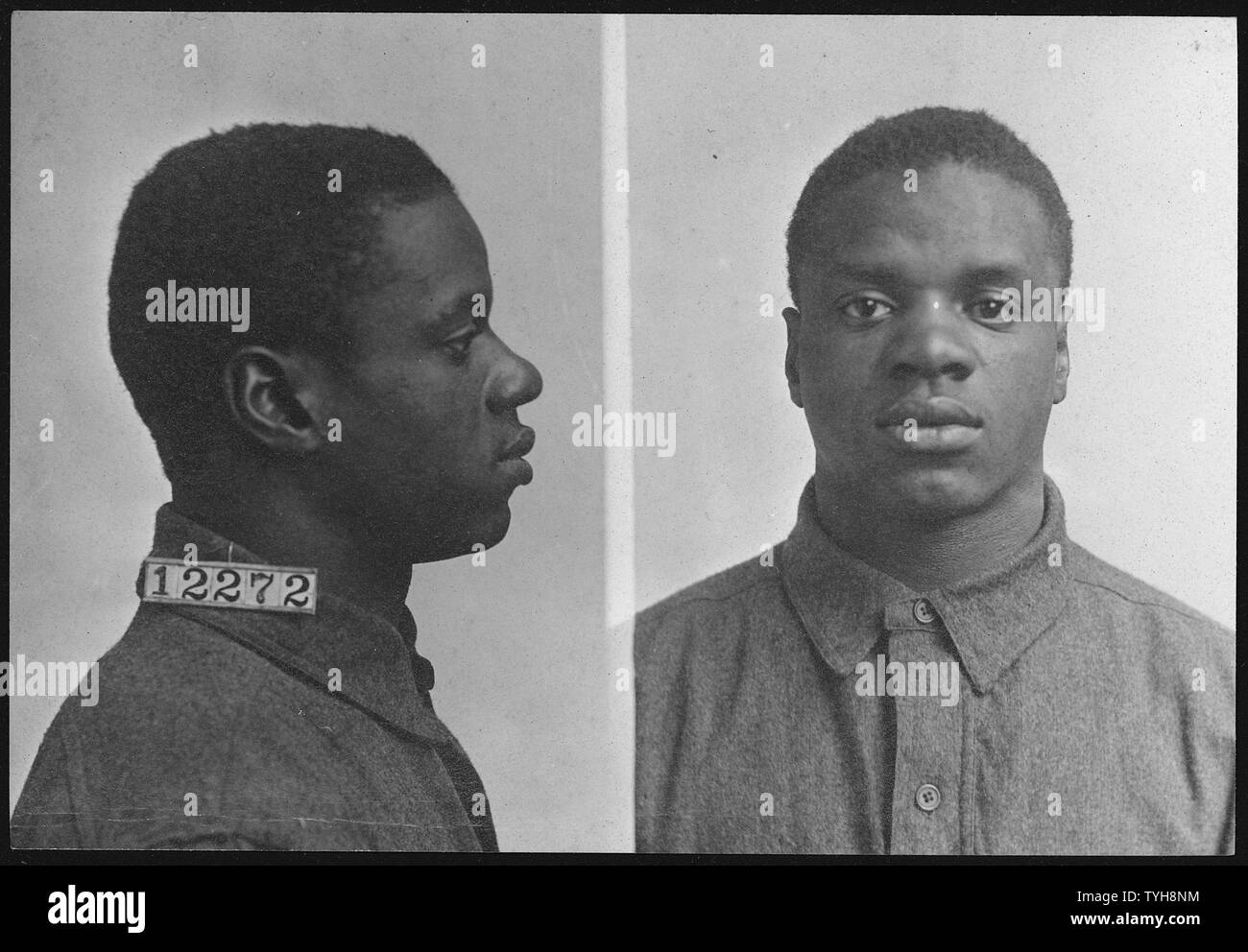 Prigioniero a Leavenworth penitenziario federale. LeRoy Pinkett; Portata e contenuto: ventitré anni; condannato per omicidio, mutiny e assalto con intenti di omicidio durante la Houston Race riot di 1917. Foto Stock