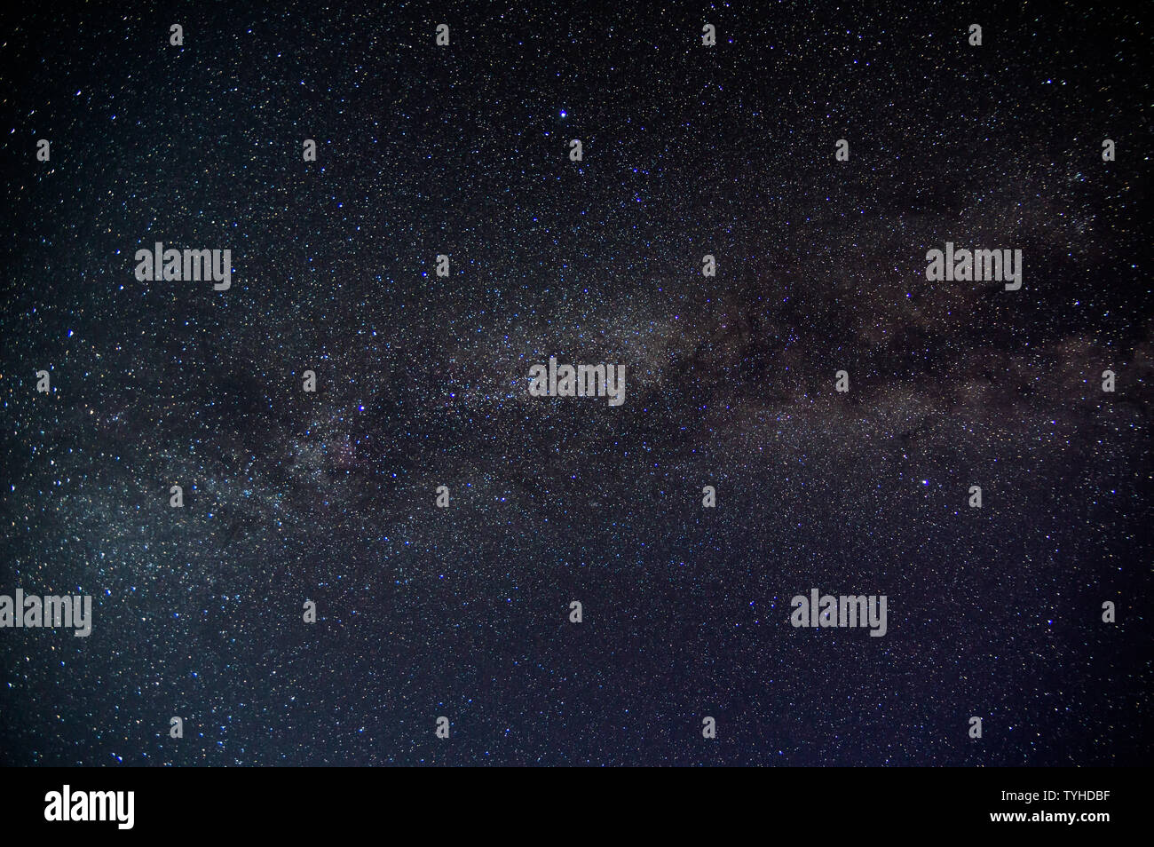 Gansu Gannan Xia Fiume Sangke Prairie notte estiva Via Lattea cielo stellato Foto Stock