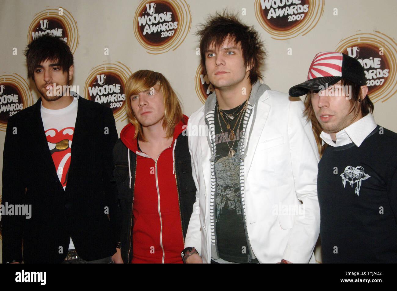 La band: Ragazzi Ragazze piace frequentare 2007 MTV U Woodie Awards che si è tenuto a New York City presso la sala da ballo di Roseland il 8 novembre 2007. (UPI foto/Ezio Petersen) Foto Stock