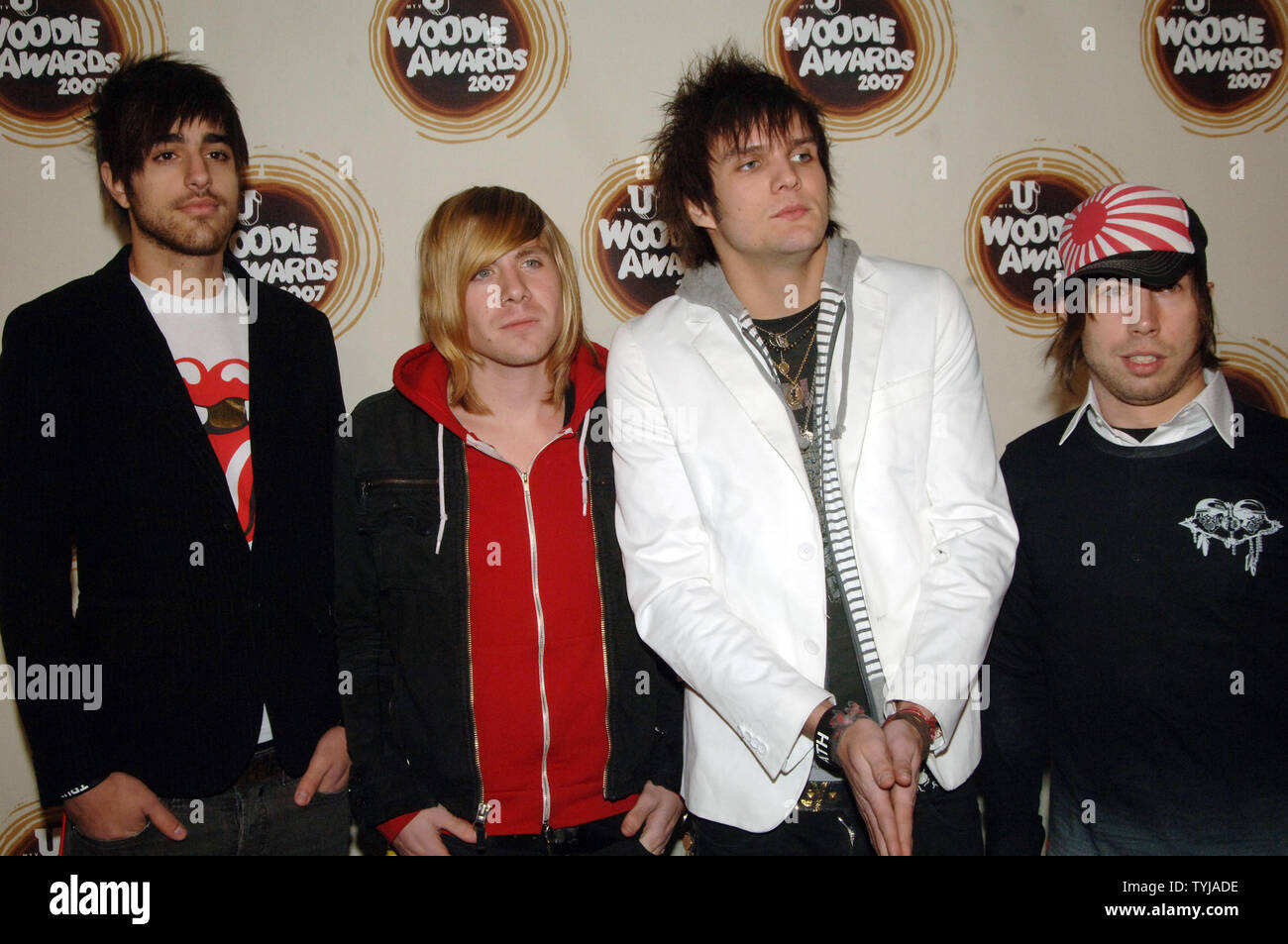 La band: Ragazzi Ragazze piace frequentare 2007 MTV U Woodie Awards che si è tenuto a New York City presso la sala da ballo di Roseland il 8 novembre 2007. (UPI foto/Ezio Petersen) Foto Stock