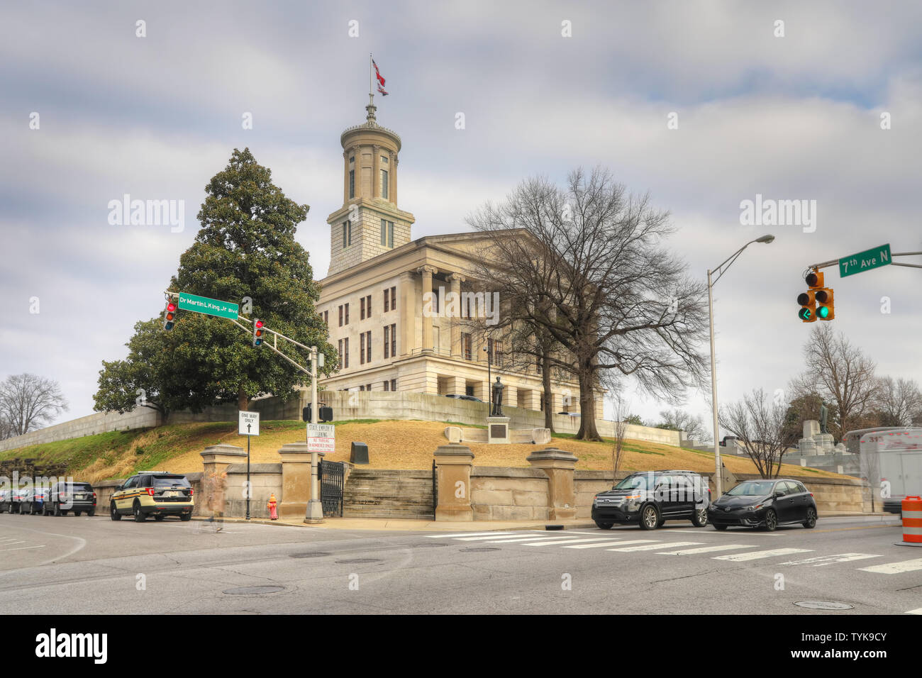 Tennessee State Capitol Building a Nashville. Progettato da architetto William Strickland e aperto nel 1859 Foto Stock