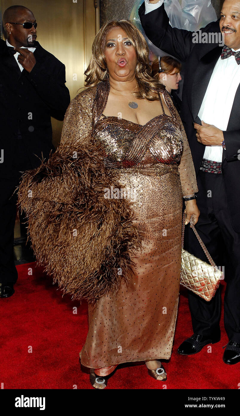 Aretha Franklin arriva a 2010 Tony Awards al Radio City Music Hall di New York il 13 giugno 2010. UPI/Joe Corrigan Foto Stock