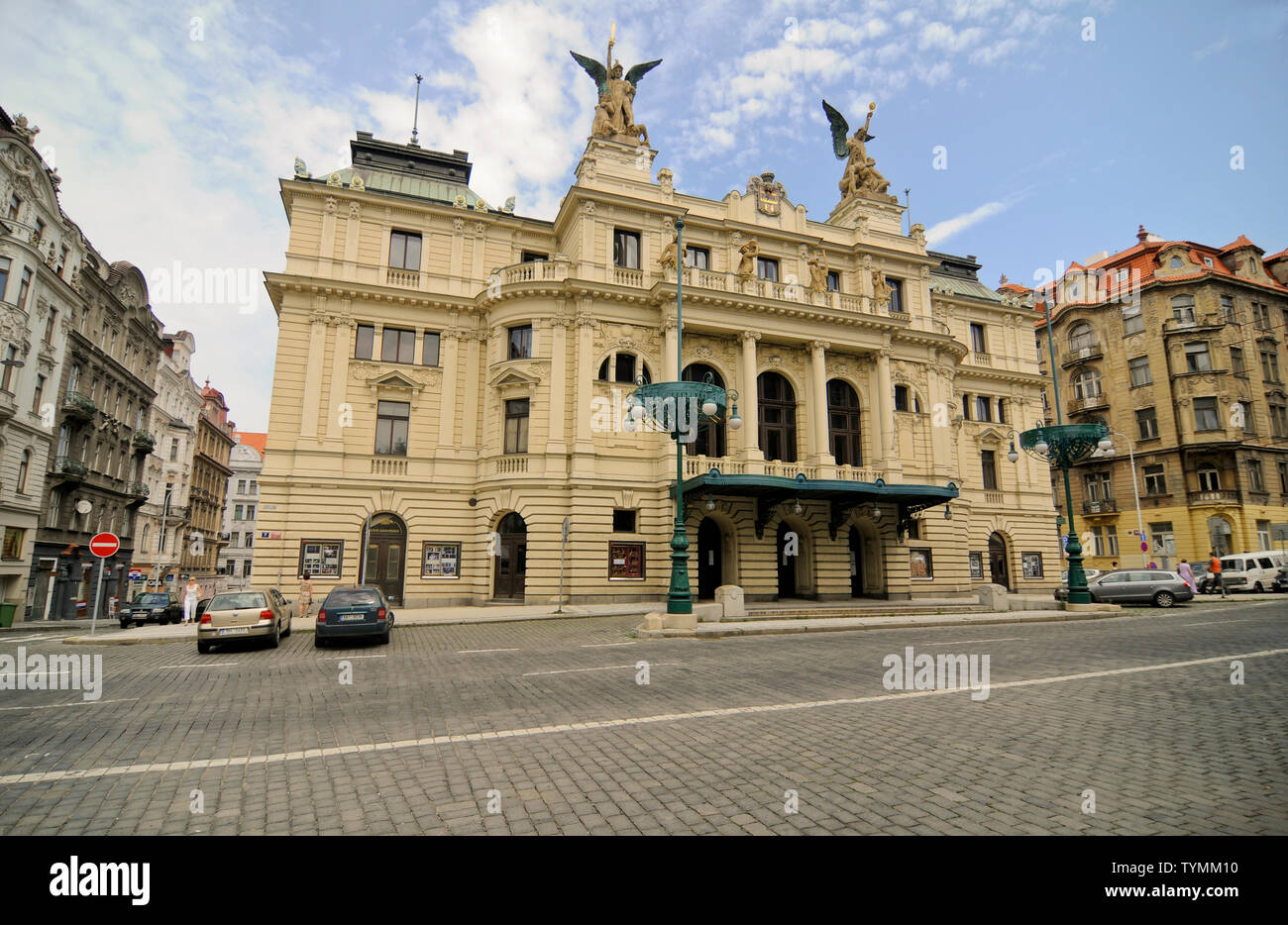Il teatro di Vinohrady, Praga, Repubblica Ceca Foto Stock