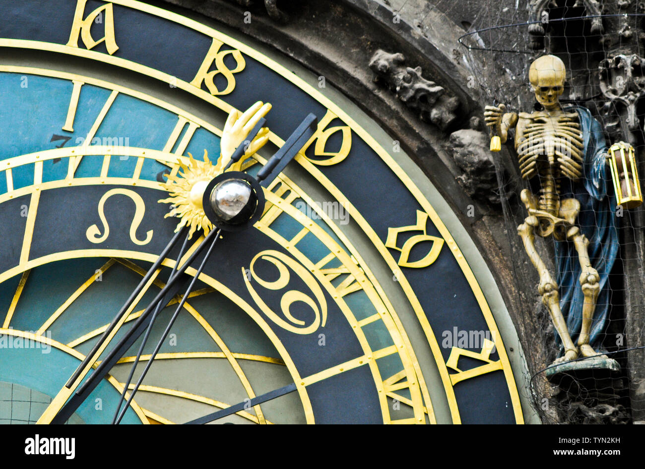 L'orologio astronomico di Praga - Praga Orloj, Repubblica Ceca Foto Stock