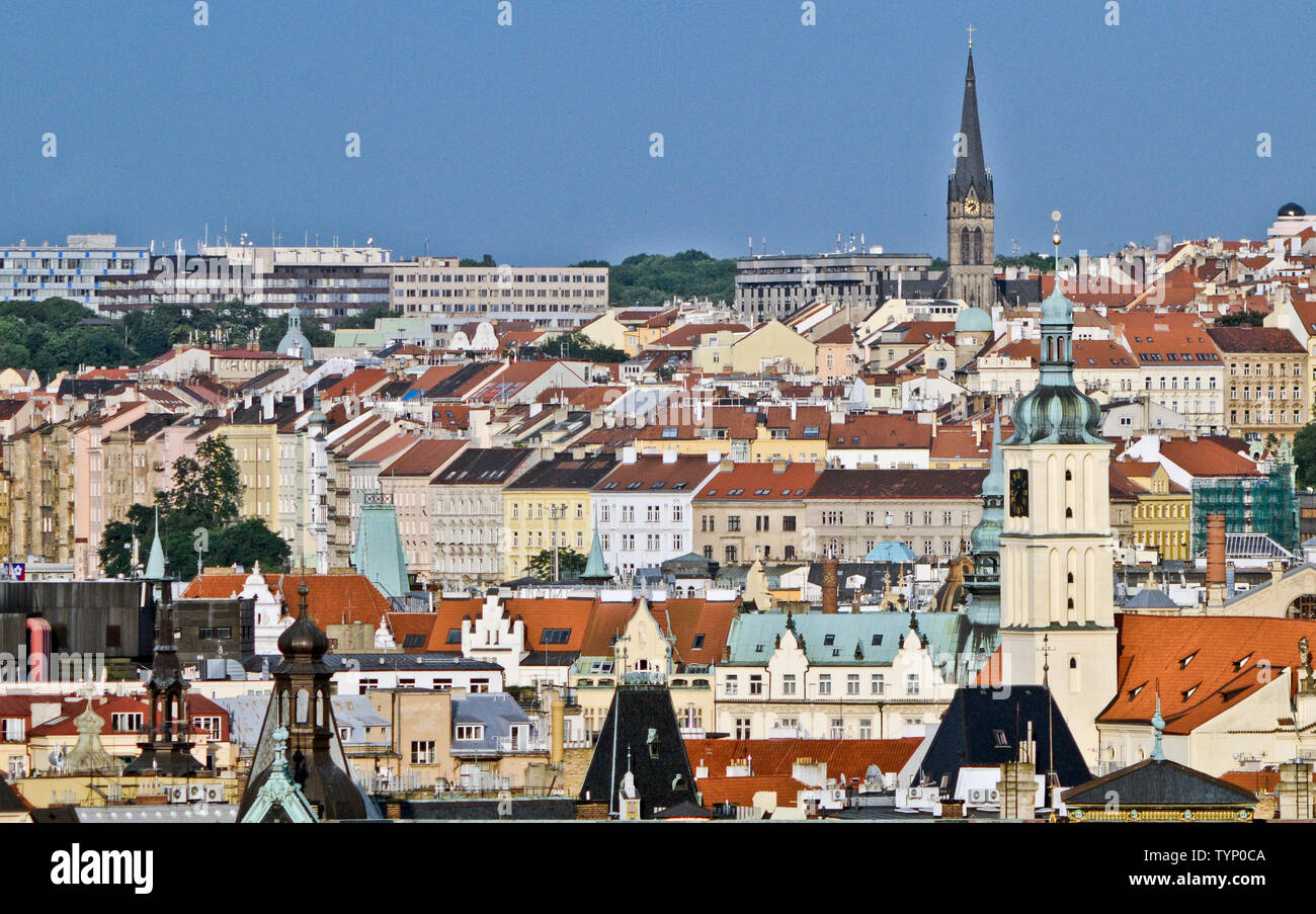 Vista panoramica Praga 4 trimestre, Repubblica Ceca Foto Stock