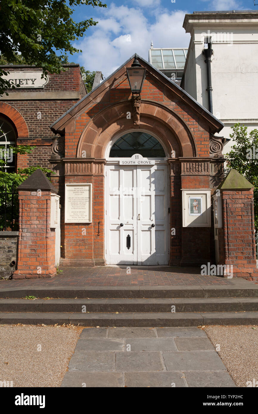 Highgate letterari e istituzione scientifica, London, Regno Unito Foto Stock