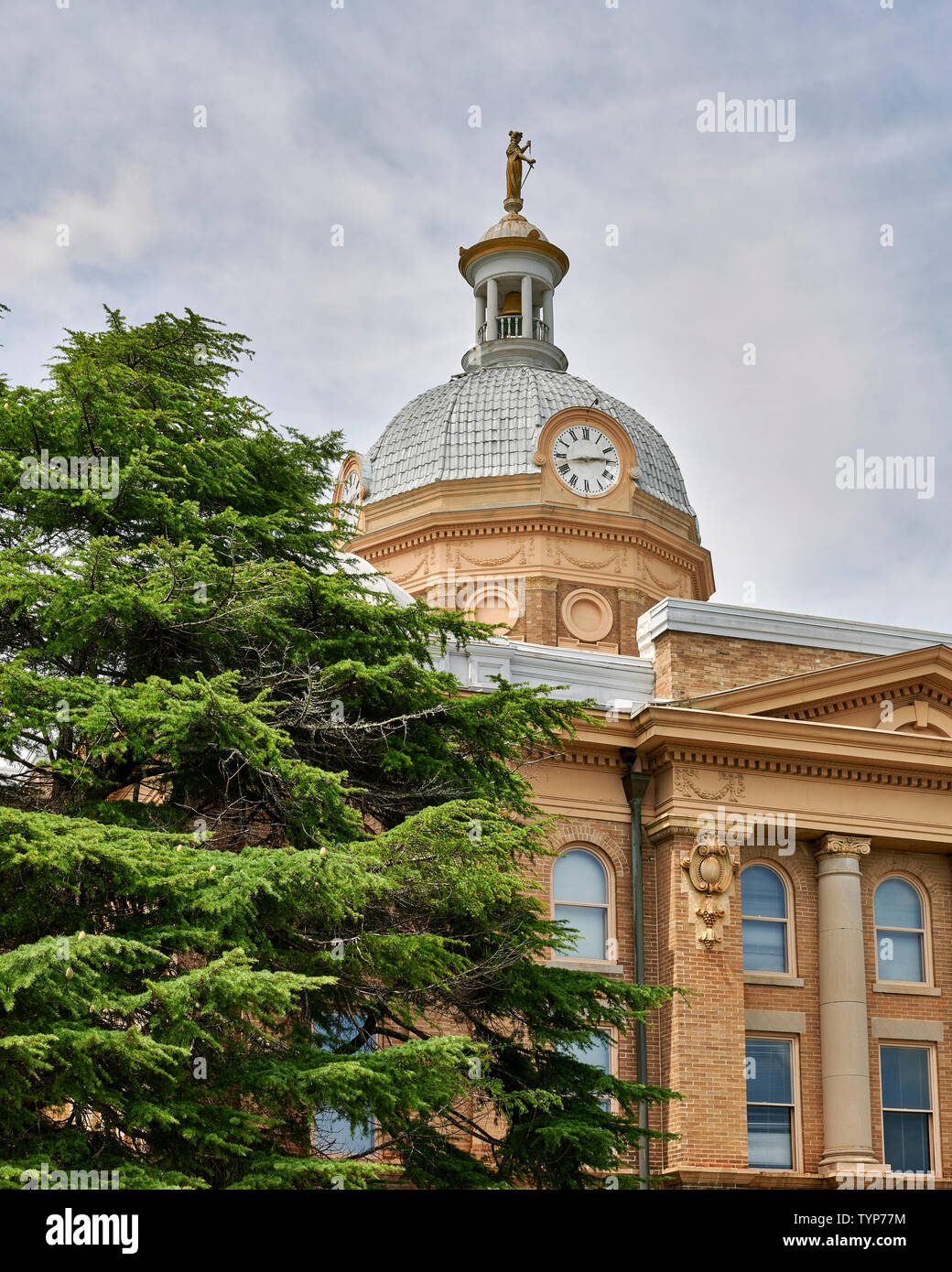 Clay County Courthouse Alabama offre elementi di architettura del rinascimento italiano con una cupola superiore, in la sede della contea di Ashland Alabama, Stati Uniti d'America. Foto Stock