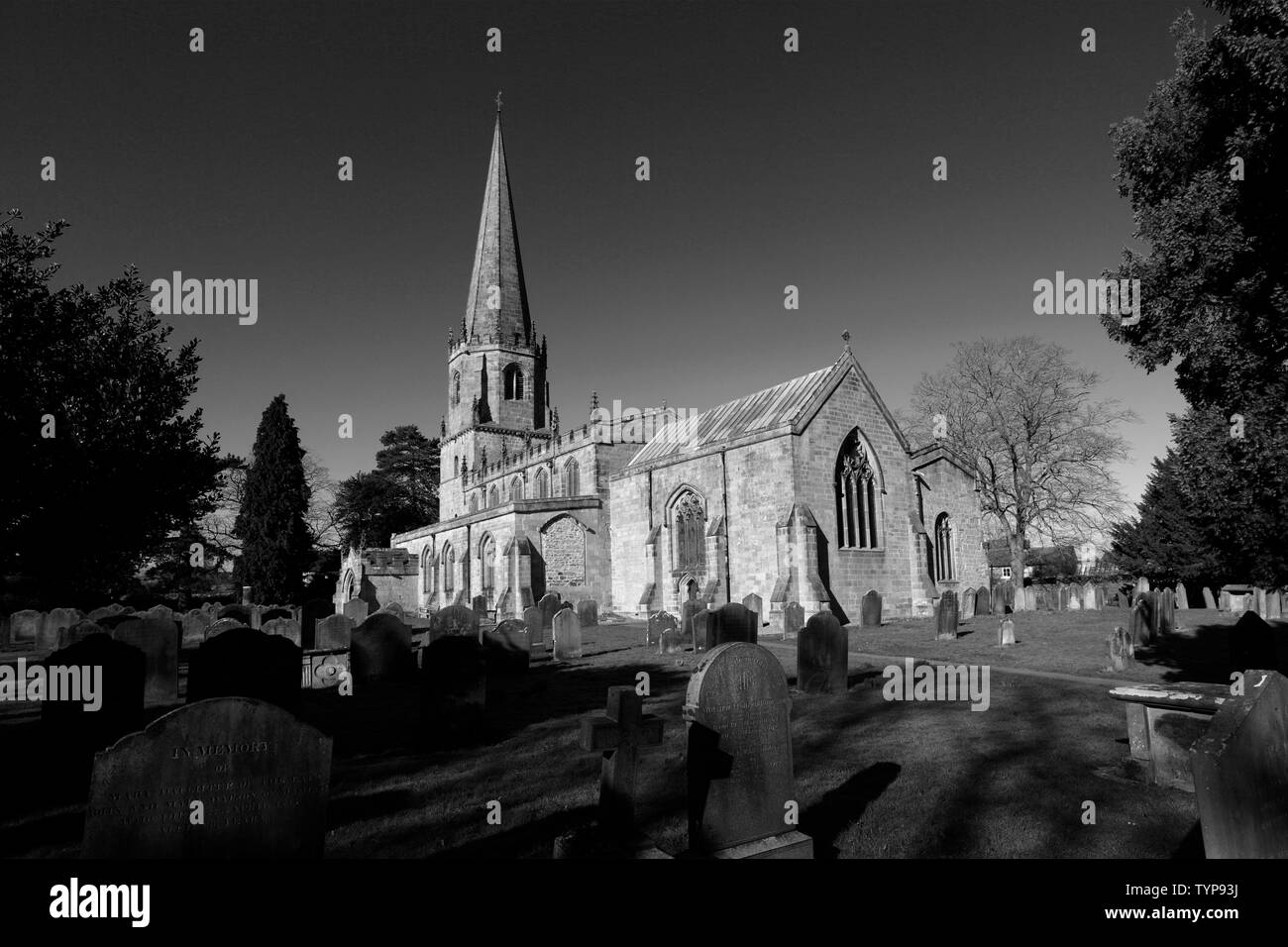 St Marys chiesa, Masham town, North Yorkshire, Inghilterra, Regno Unito Foto Stock
