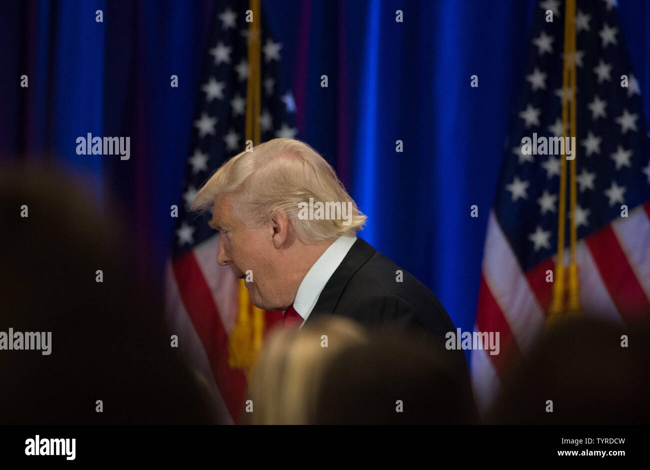 Candidato repubblicano per il presidente Donald Trump parla al Trump Soho Hotel, 22 giugno 2016 a New York City. Foto di Bryan R. Smith/UPI Foto Stock