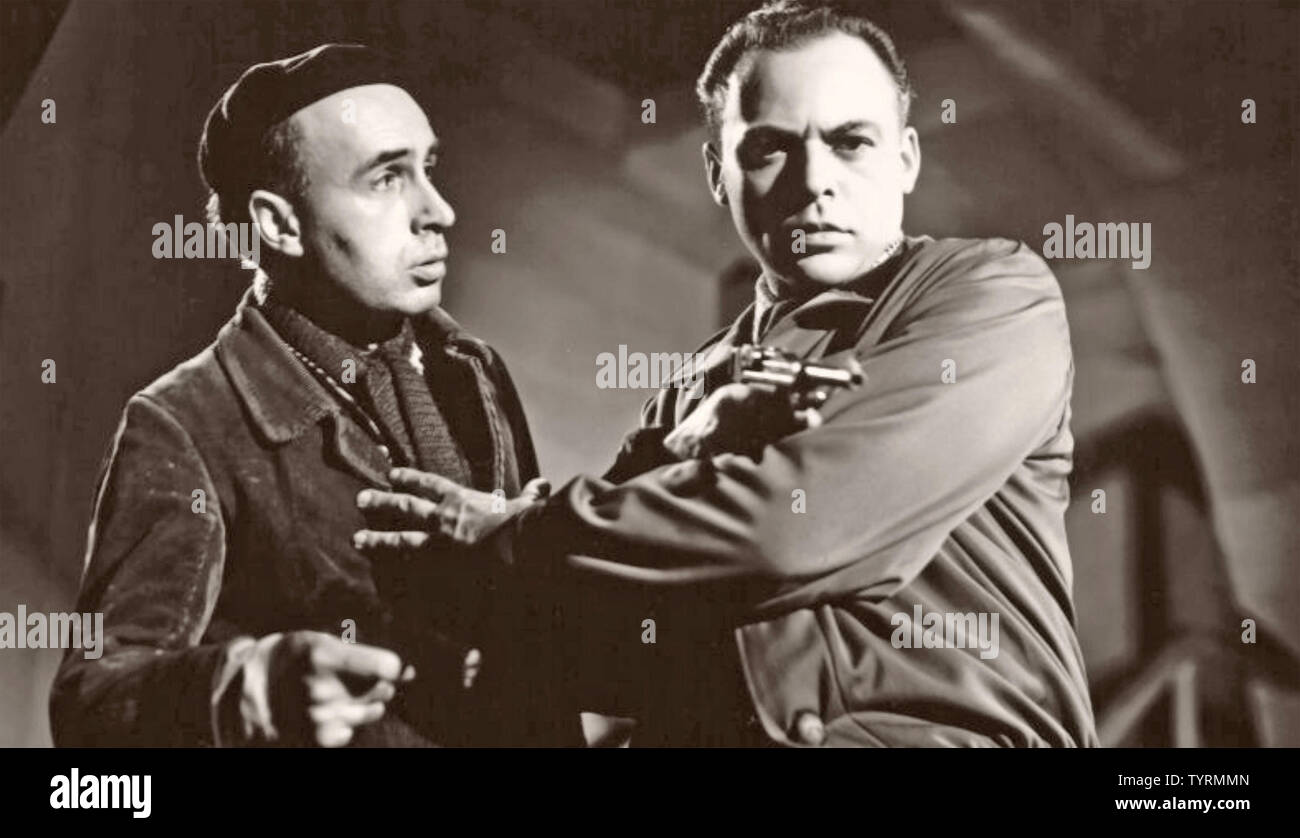 SNOWBOUND 1948 GFD film con Herbert Lom a destra Foto Stock