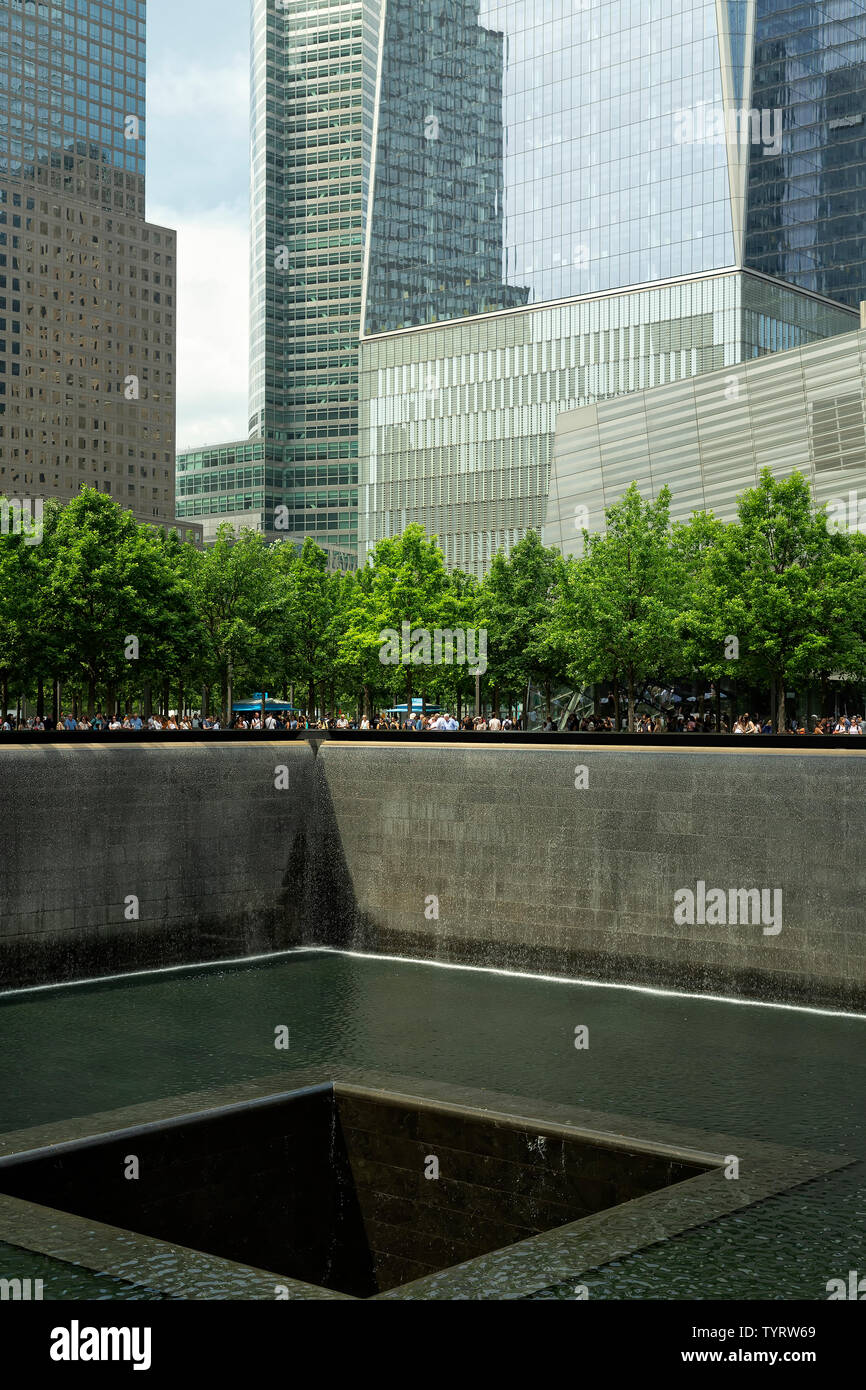 World Trade Center 9/11 Memorial, Manhattan New York, NY, Stati Uniti d'America, America. Foto Stock