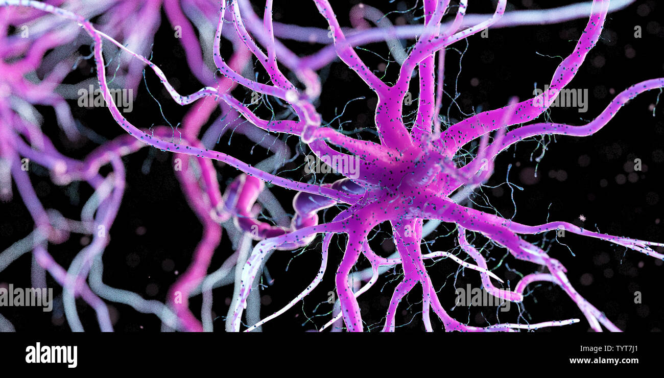 3d reso illustrazione di un essere umano delle cellule nervose Foto Stock